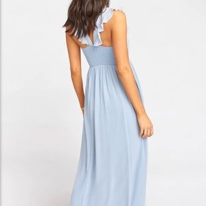 Showmeyourmumu June Maxi Dress in Steel blue chiffon